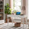 Computer Desk with Center Drawer, Traditional Turned Legs for Office, Dormitory, Bedroom, Living Room, Writing Desk 1