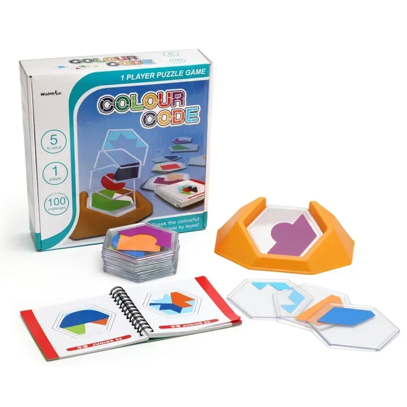 Engaging Kids' Toy Color Code Puzzle Game with 100 Challenges Enhancing Spatial Thinking through Tangram Jigsaw Board 4
