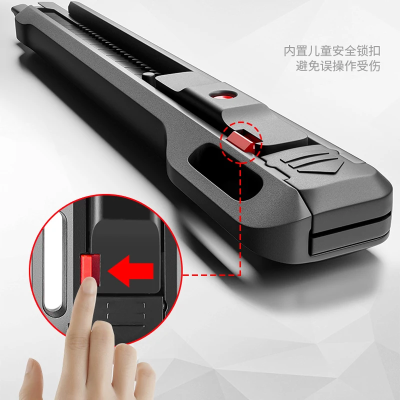 18mm/9mm Retractable Snap-Off Utility Knife Black Carbon Steel Blades Box Cutter Mini Cutting Tools Package Opener Auto-Lock utility knife,box cutter,cutting knife,box opener