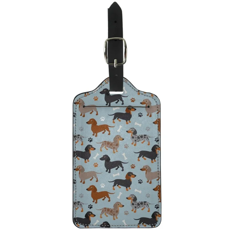 

Twoheartsgirl Suitcase Tags Cute Dachshund Dog Portable Travel Luggage Identifier Label Baggage Boarding Tags Basic Accessories
