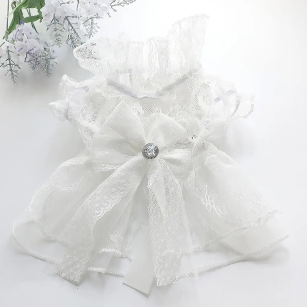 Dog Dress Puppy Wedding Fluffy Dress Lace Design Breathable White or Summer