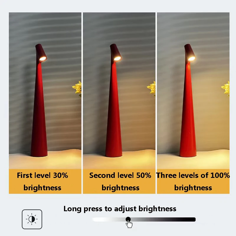 Desk Lamp Tri Color Dimming Rechargeable Desk Lamp for Bedroom