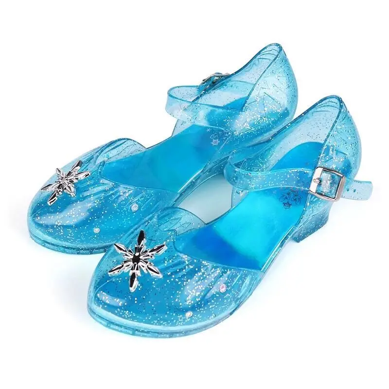 

Frozen Peripheral Cartoon Girls Creative Personality Sandals Crystal Shoes Elsa Princess Shoes Cute Dance Shoes Transparent