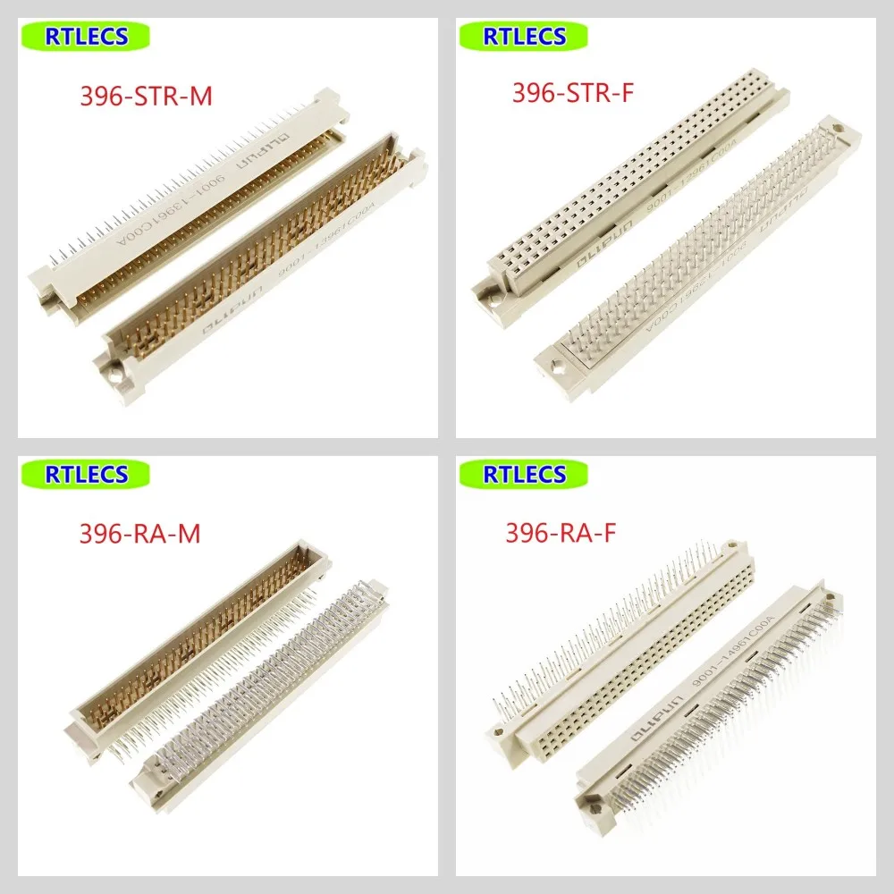 Conector Vertical Masculino e Fêmea do Ângulo Direito Ruído 41612 Posições das Fileiras 96 Furo Através Pwb Passo do Pin 3×32 2.54 mm 100 Peças