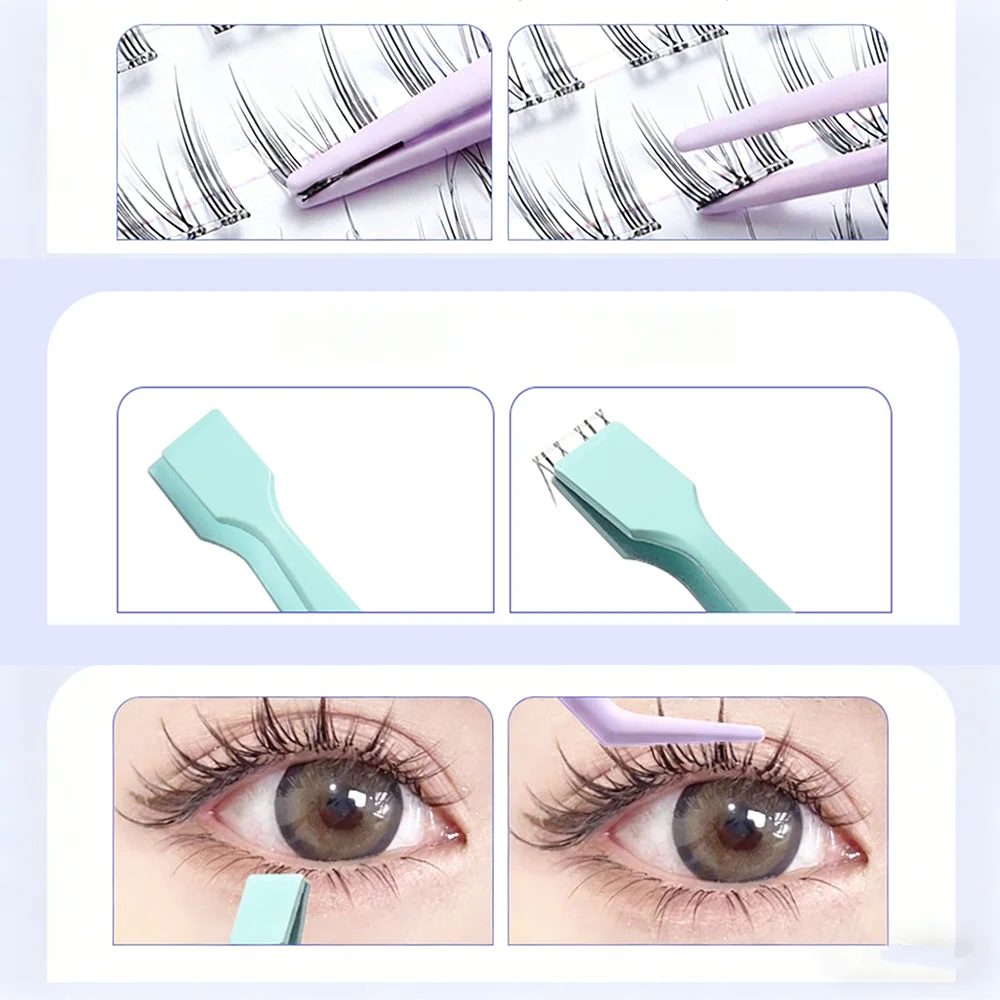 눈 밑용 플랫 헤드 속눈썹 핀셋 스테인리스 비접착 속눈썹 접착용 가짜 속눈썹 핀셋 뷰티 도구