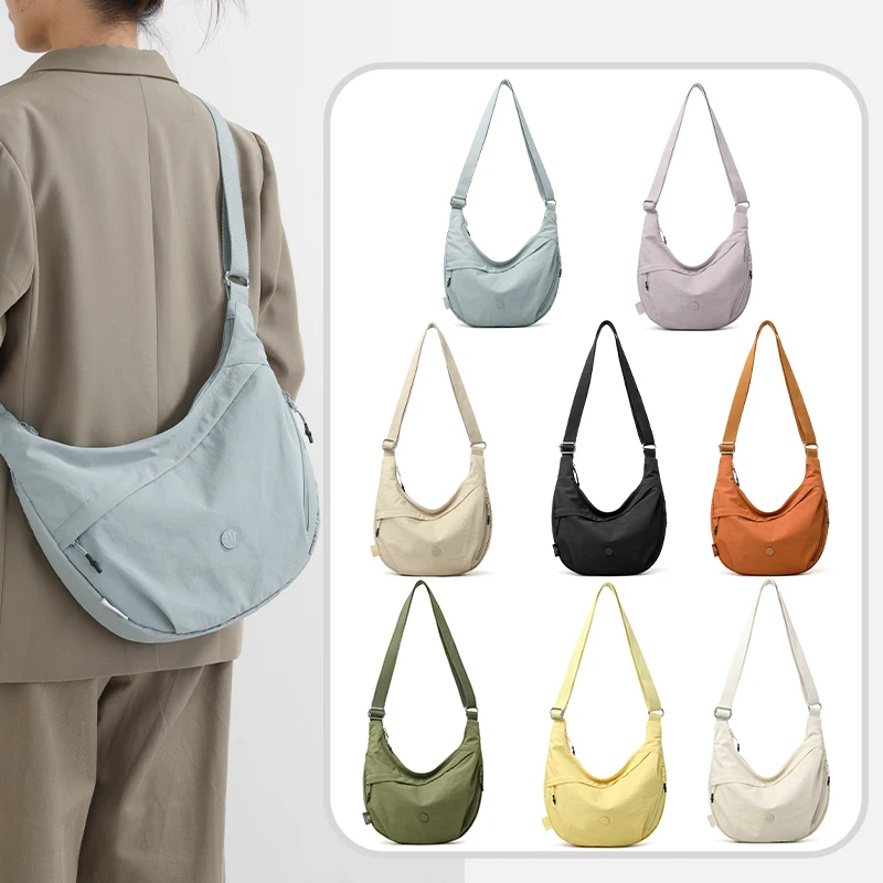 Fashion large capacity cross bag - multi function solid color, fashion dumpling shoulder bag, polyester lining, suitable for boo