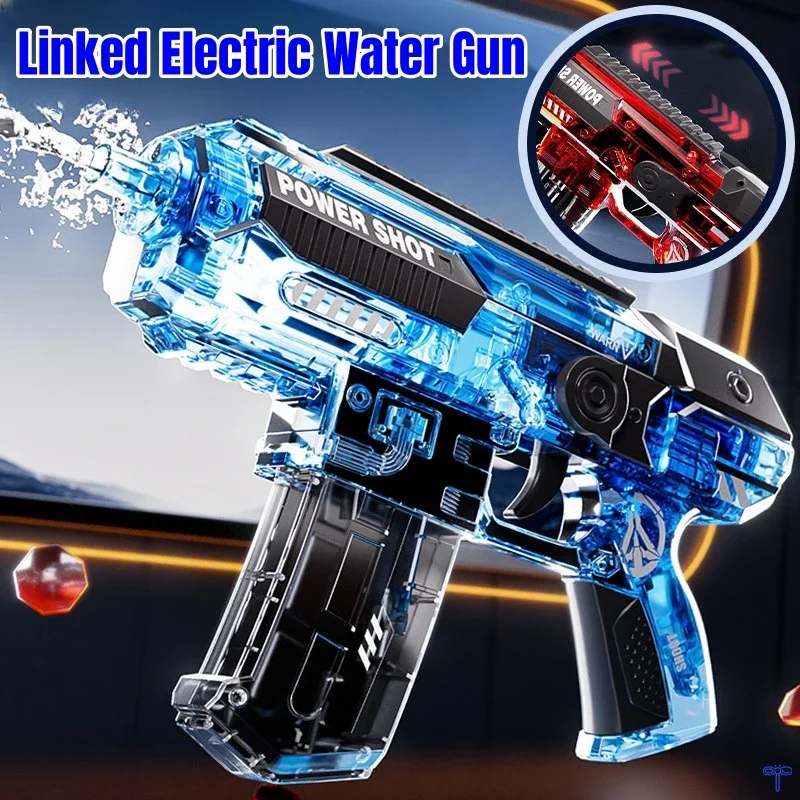 Children High Pressure Electric Water Gun Summer Outdoor Beach Pool Party Fight Game Toys for Kids Automatic Burst Watergun Gift 2