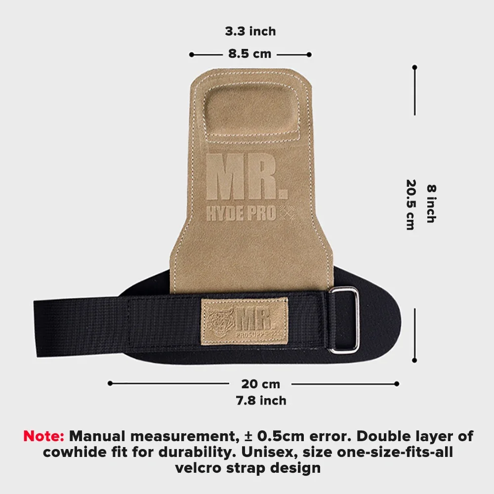 1Pair New Leather Cowhide Gym Fitness Gloves Straps Grips Anti-Skid Weight power belt Lifting Pads Workout Exercise Protection 3
