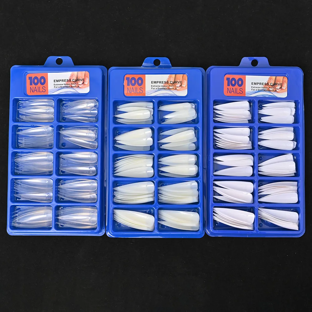 100Pcs Acrylic French Nail Tips - 6 Colors