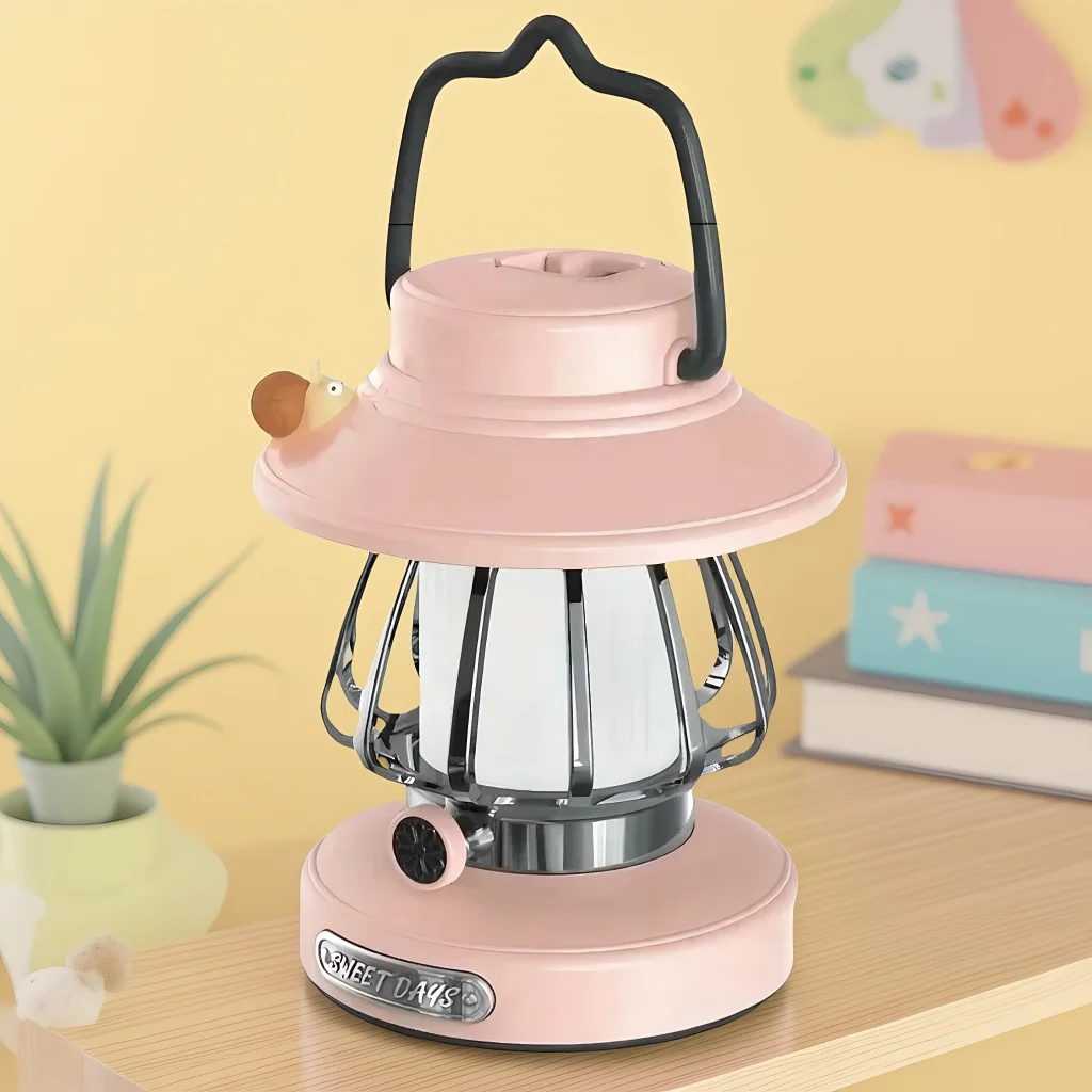 Retro Snail Design Camping Night Light Rechargeable Outdoor Atmosphere Light for Tent & Courtyard Decoration