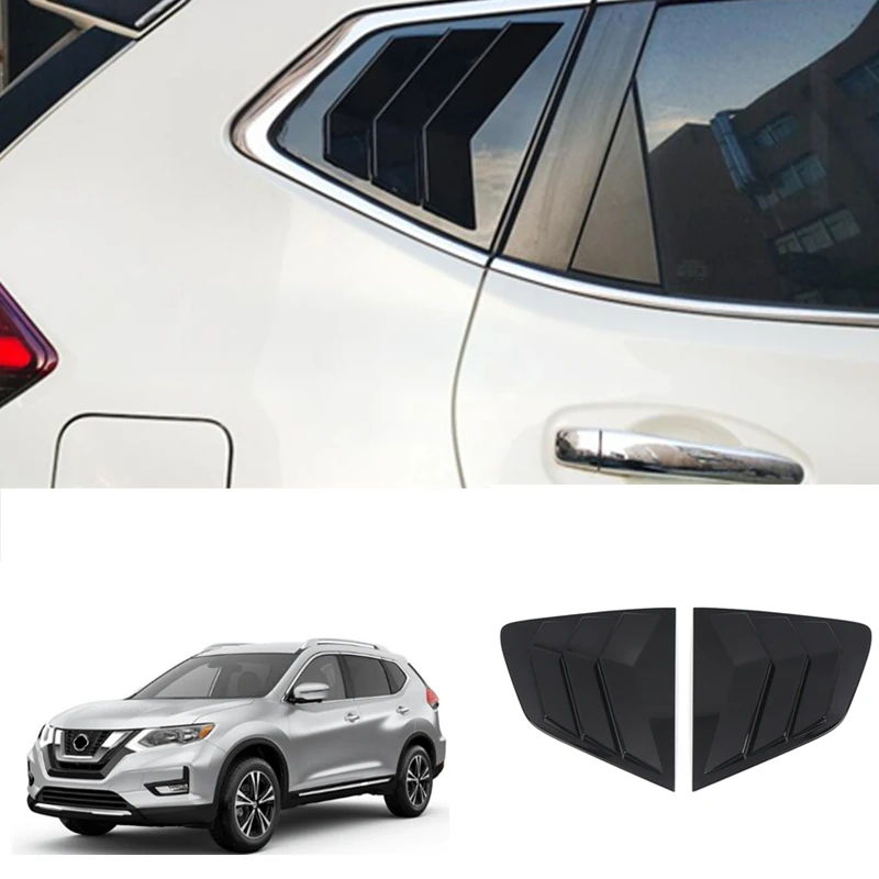 Car Accessories For Nissan Rogue X-Trail T32 2014-2020 Rear Side Window Louvers Shutters Blinds Cover Trim 2pcs