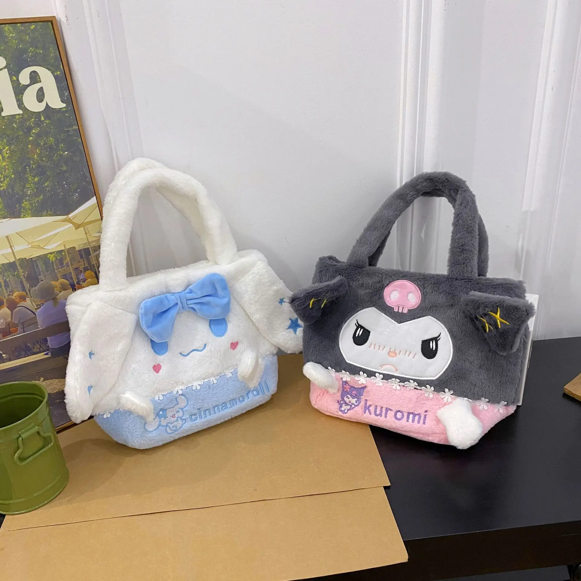 할로윈 산리오 귀여운 만화 큰 귀 강아지 봉제 핸드백 봉제 사탕 가방, 귀여운 소녀 파차 강아지 멜로디 핸드 백 그리퍼 인형, 신제품