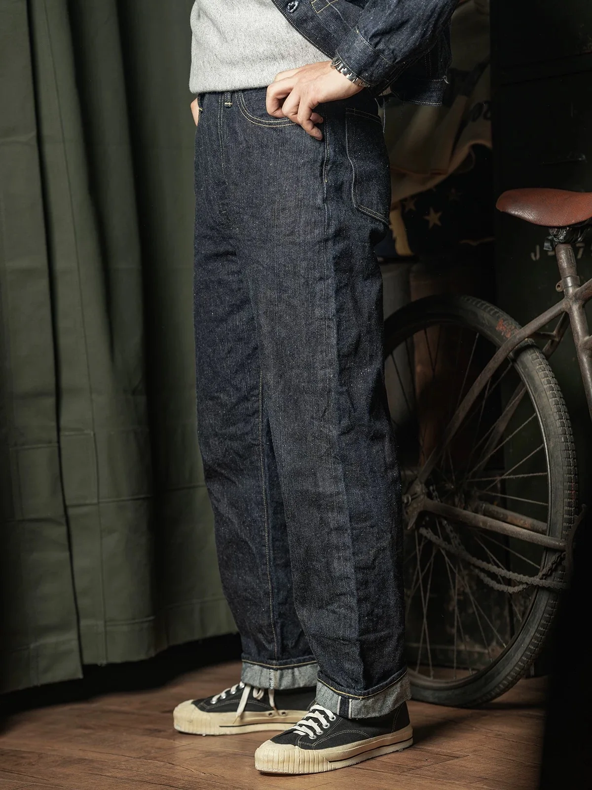 Rugged Bronson S801XX Slub Raw Selvage Denim Jeans 1943 Vintage Waist Overalls Rigid 4