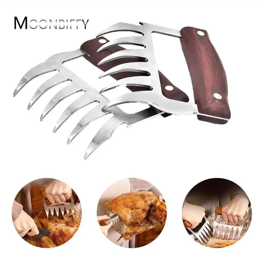 Outdoor Barbecue Fork Shredde Bear Claws Pull Shred Pork Meat Clamp Manual Roasting Fork Kitchen Tool Accessories BBQ Tools 1pc