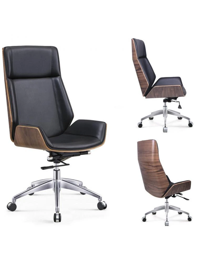 

High-Back Bentwood Swivel Office Computer Chair Micro Fiber Leather Office Furniture For Home,Conference Task Leather Armchair