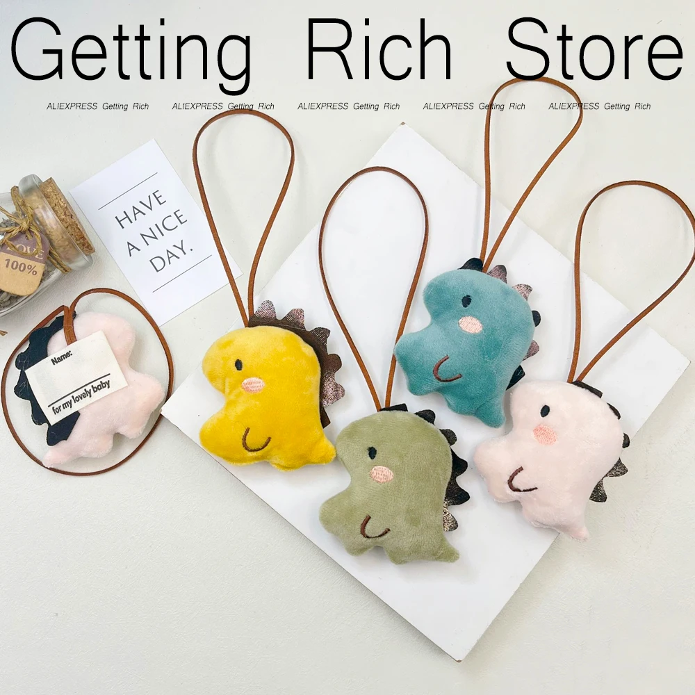 

Name ID Tags Keychain Anti-Lost Mark Sticker Plush Stuffed Dinosaur Pendant With Lanyard For Women Kids Luggage Bag Accessories