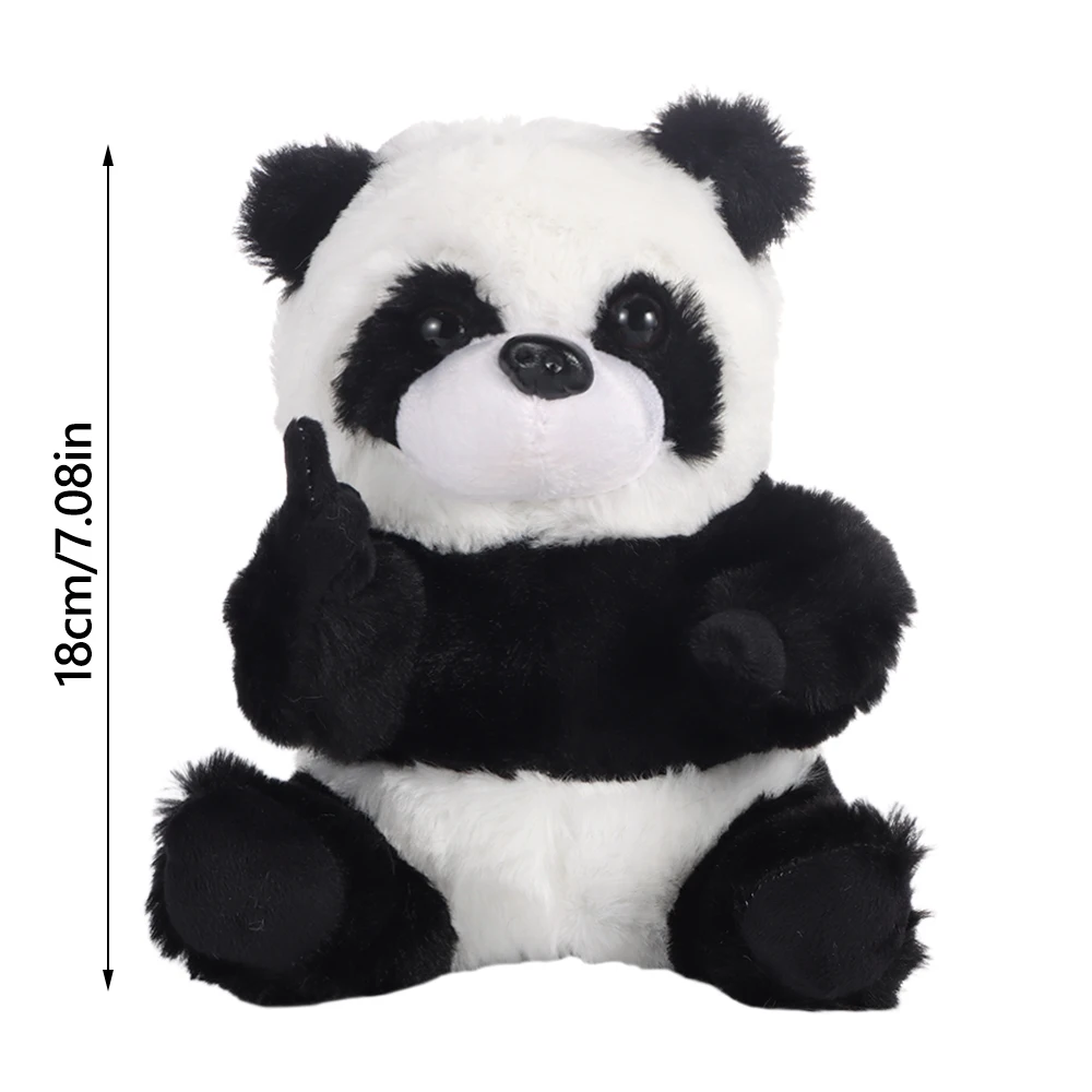 Soft Emotional Support Plush Toy Realistic Panda Finger Plush Animal Toy Cow/Raccoon Companion Healing That Hugs You Back Panda