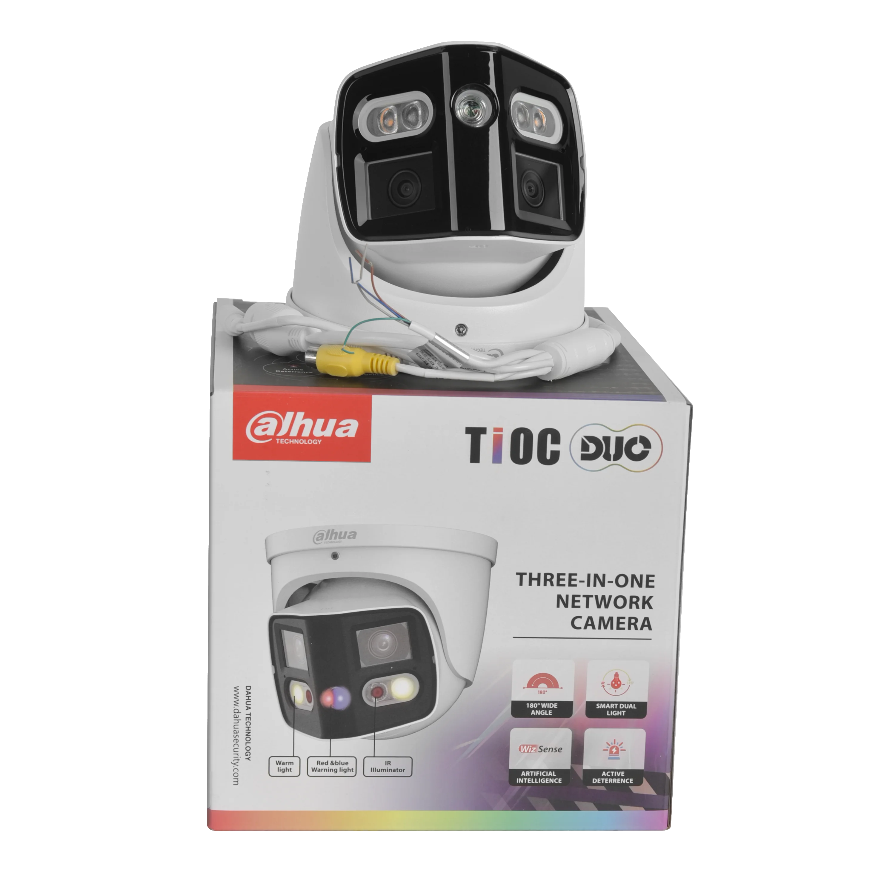 Dahua IPC-PDW3849-A180-AS-PV 2x4MP 180° TiOC Duo Splicing Fixed-focal Eyeball WizSense Network Camera Sound&Light Two-way-Audio 5