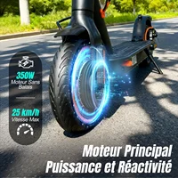 Martes T3 Smart APP Electric Scooter 350WPowerful Motor 36V 10.4AH 25-45KM Range Adults EScooter with Dual Brake 4