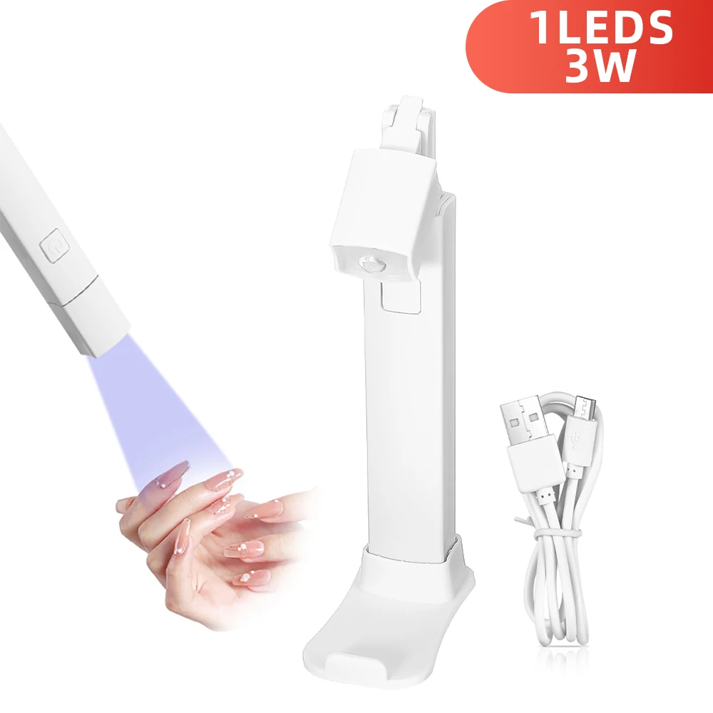 미니 UV LED 네일 램프, 스탠드 휴대용 네일 드라이어, 충전식 USB 무선 네일 건조 램프, 빠른 건조 젤
