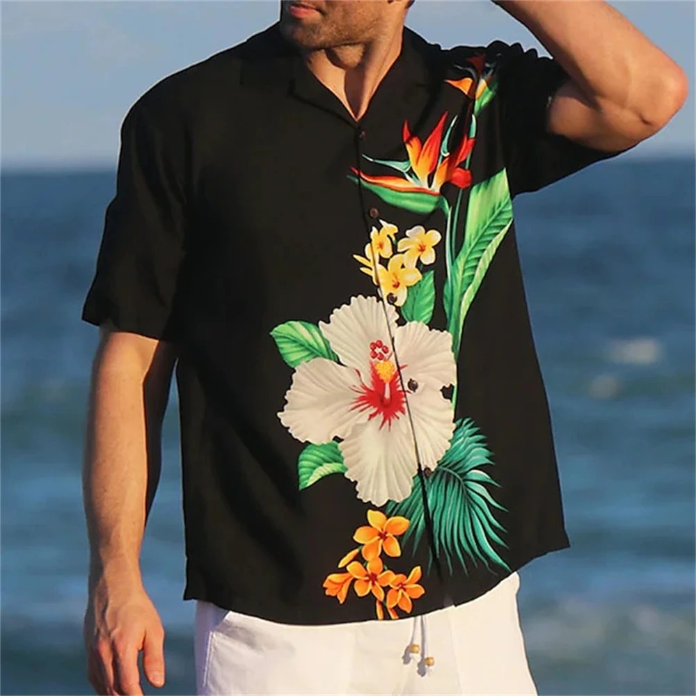 Camisas hawaianas para hombre, de manga corta con Floral 3d, Tops informales para vacaciones en la playa, Aloha, Camisas de gran tamaño para mujer 2023| | - AliExpress