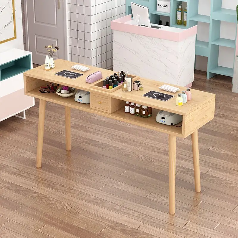 Simple Manicurist Manicure Table Nail Desk Designer Office Manicure Table Reception Counter Mesa Manicura Salon Furnitur YN50MT