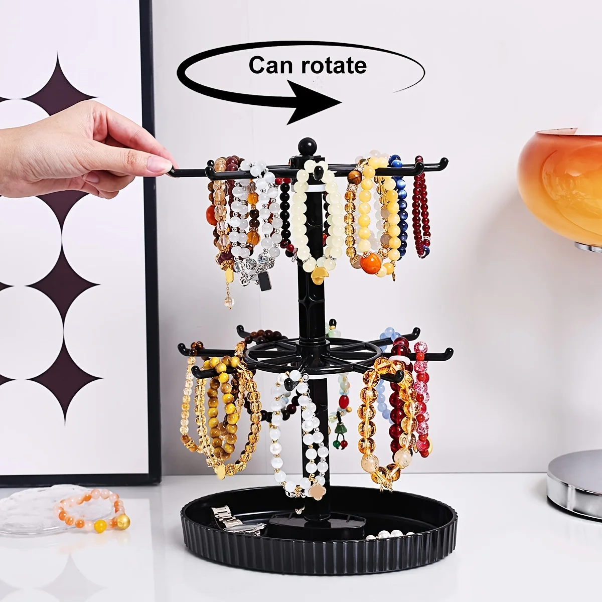 thumbnail image 2 of Suzile 3 Pcs Rotating Jewelry Display Holder 2 Tier And 3 Tier 2 of 13