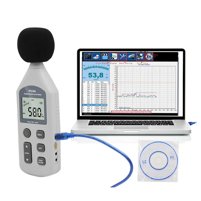 HY1361 sound level meter 30-130db Decibel meter Volume measurement USB data storage 3