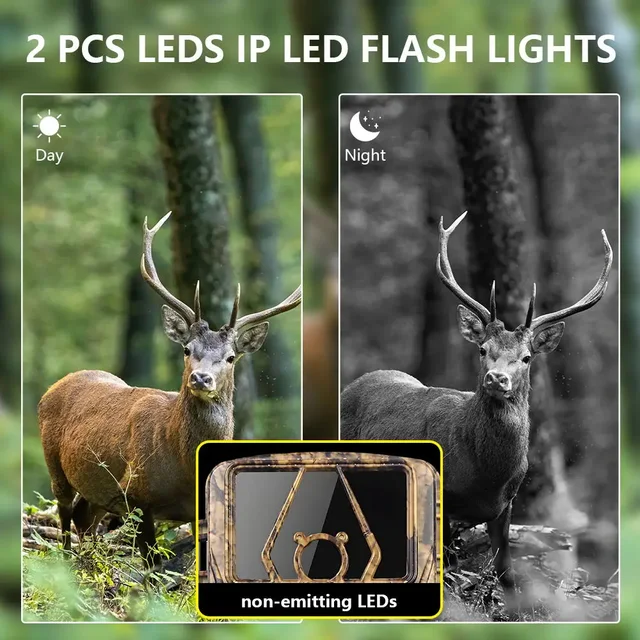 8K WiFi Trail Camera 130° Detection Angle 60MP Waterproof Outdoor Animal Hunting Trail Video Photo Trap Wild Camera APP Control 2