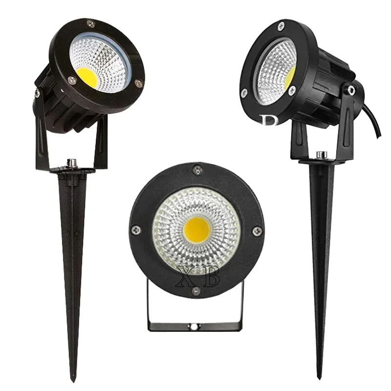 Garden Lighting AC85-265V IP65 Outdoor Garden LED Landscape Light AC110V220V 5W10W COB DC12V LED Lawn Spike Pin Light Pond Path Spot Lamp