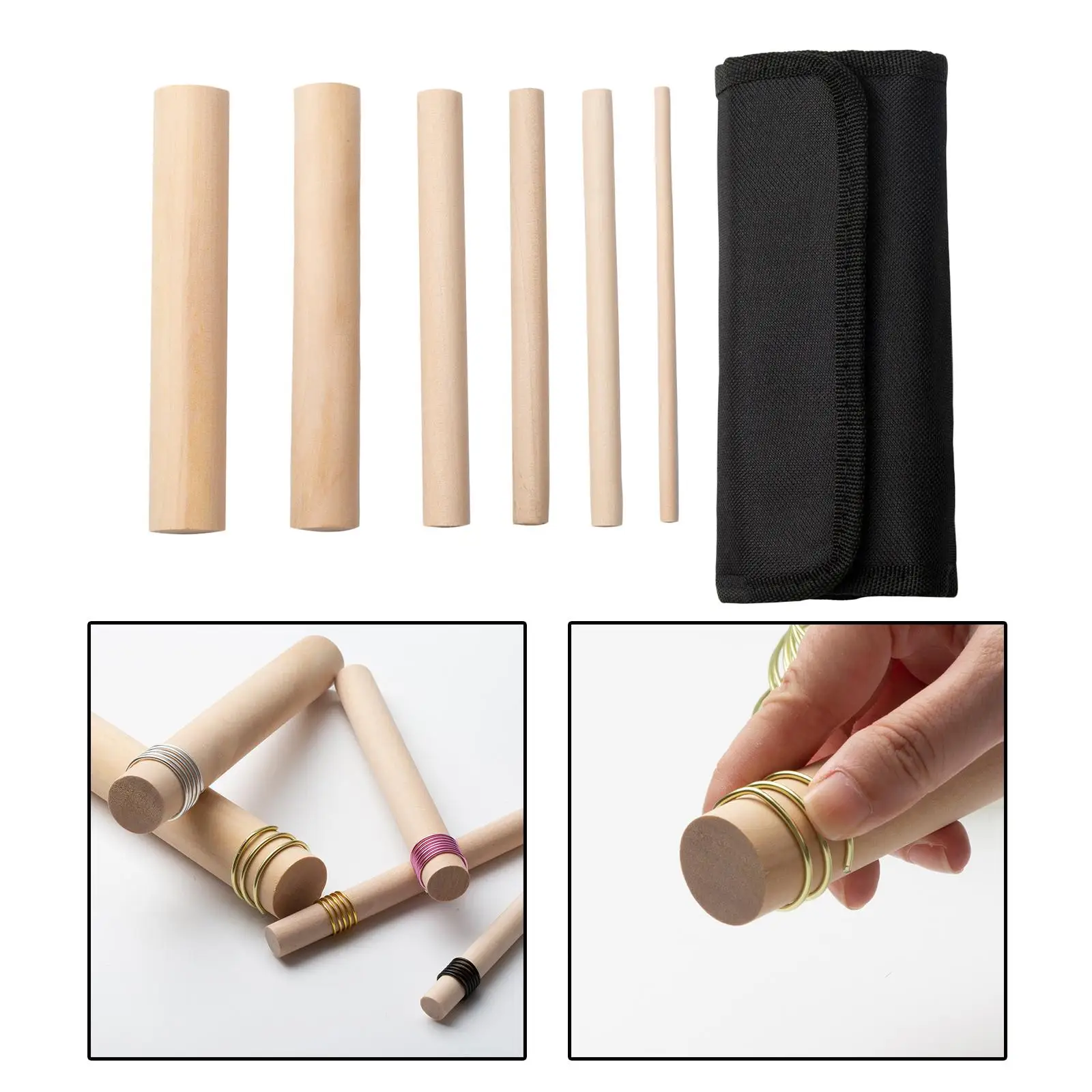 

6Pcs Wooden Mandrel Set Sizes 1/4"-1" (6.4-25.4mm) Hardwood Dowel Rod Dowel Rods for Crafting Metal Wire Winding Arts DIY Tools