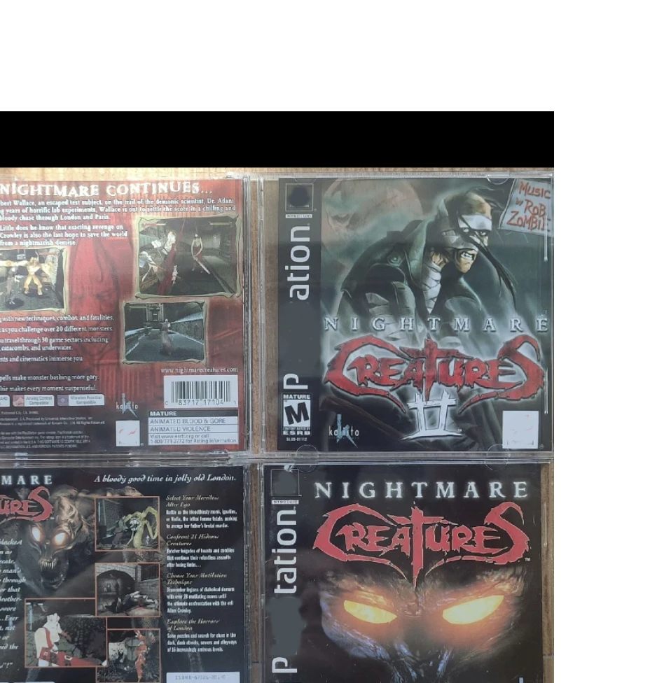 PS1 Nightmare Creatures Series Copy Disc Game Unlock Console Station 1 Retro Optical Driver Video Game Parts