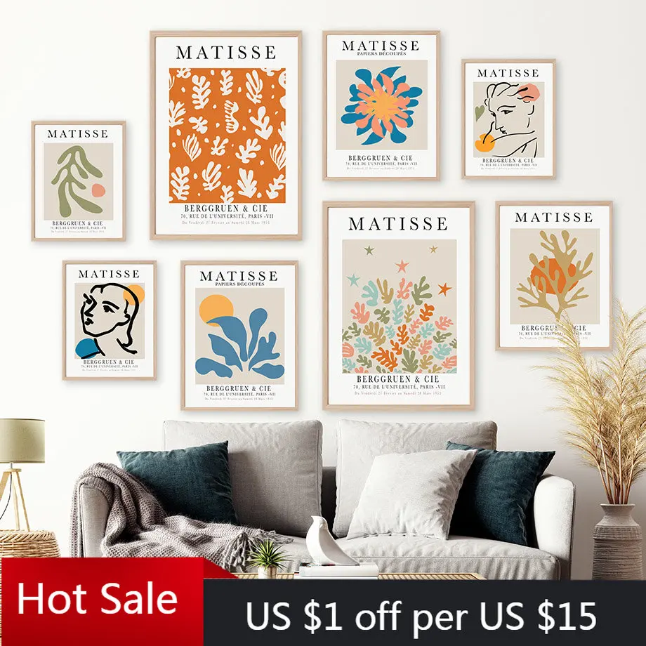 

Абстрактная картина Матисс Коралл девушка лицо листья голубь настенная Картина на холсте постеры и принты настенные картины для декора гостиной