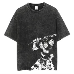 Fushiguro Toji Printed Washed Cotton Harajuku T - Shirt - Casual Unisex Anime Tee - XXL (1)