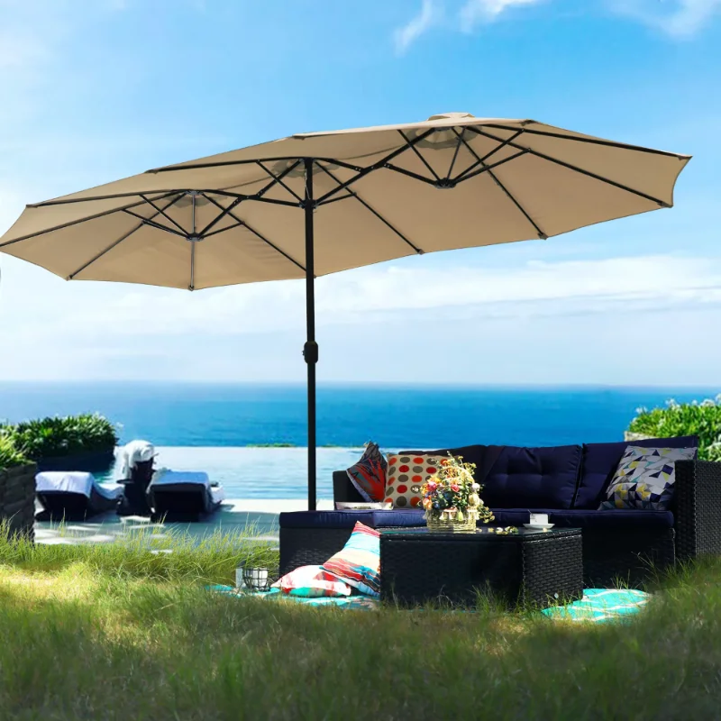 13 ft Large Patio Umbrella Double Sided Outdoor Market Umbrella