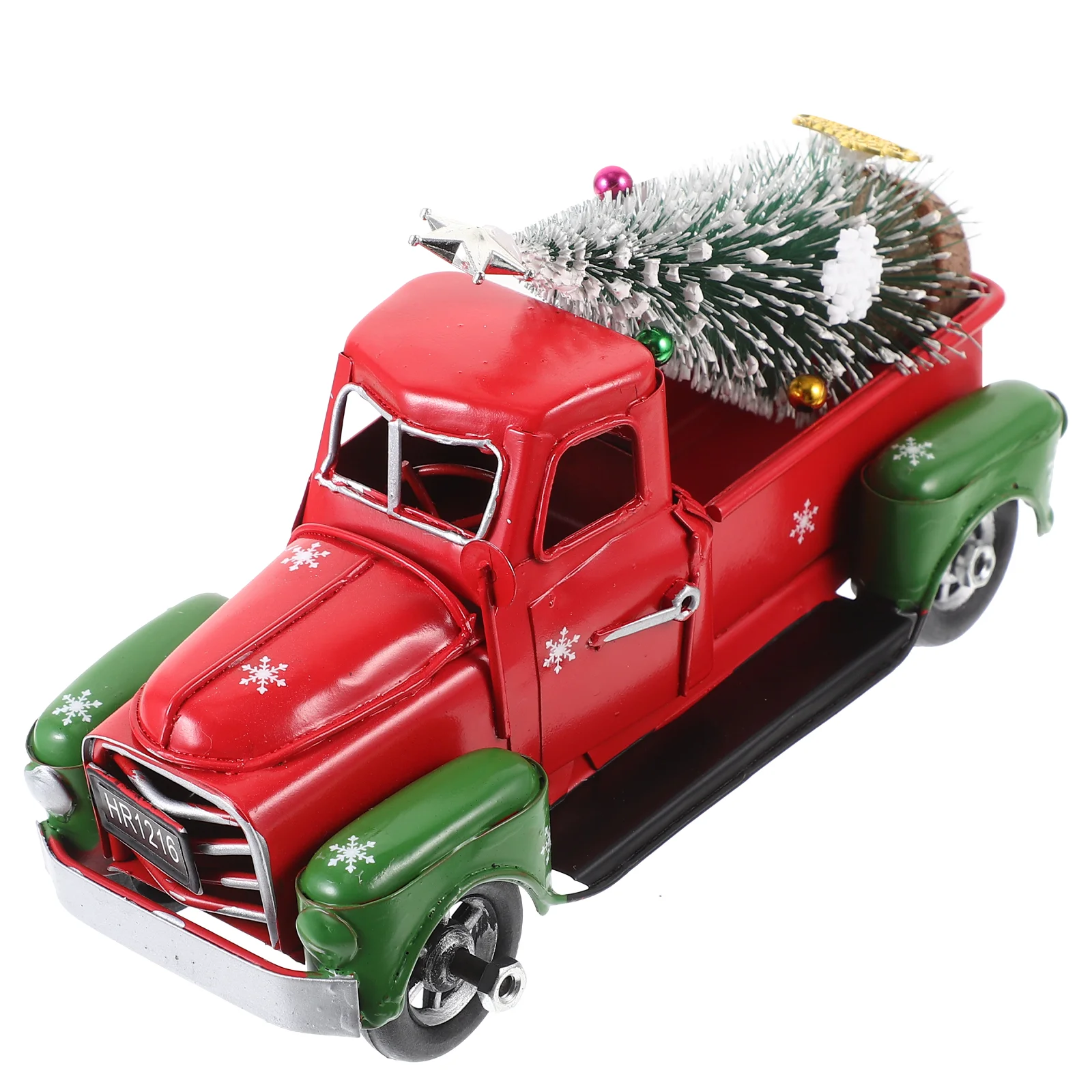 

Vintage Red Truck With Christmas Tree Handmade Metal Old Car Model Red Pickup Truck Collectible Vehicle Kids Gifts Navidad Noel