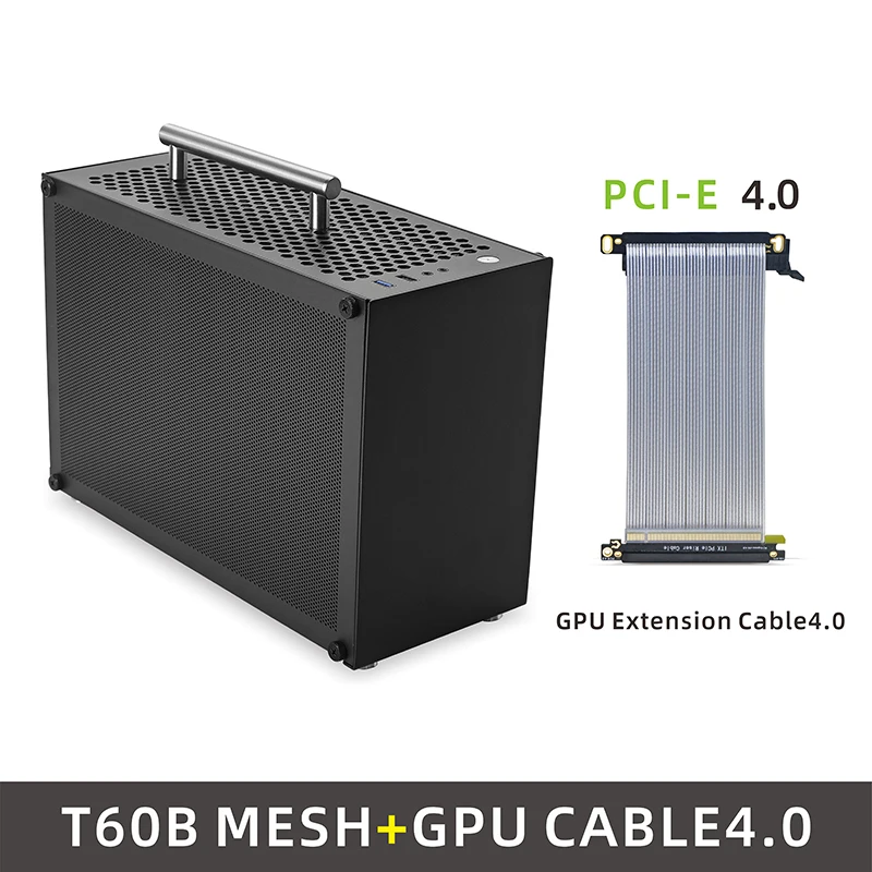 LFISH T60 Mini ITX ブラックケース 9L 電源付き METALFISH T60 Mini ITX Black Case 9L With Acrylic Or Mesh