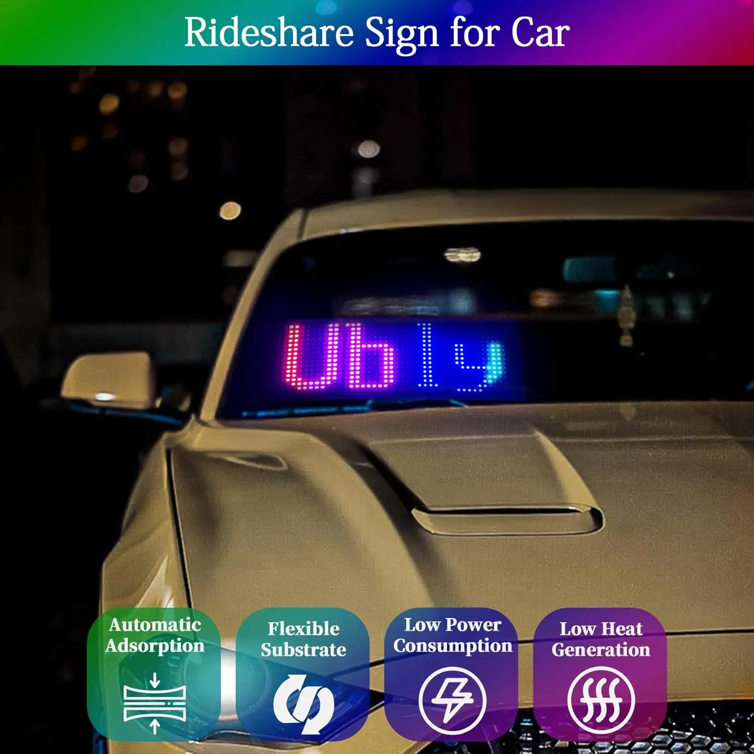 LED Car Sign Programmable LED Matrix Panel Flexible Screen Display Animation Scrolling Sign APP Control Shop Bar Party Festival