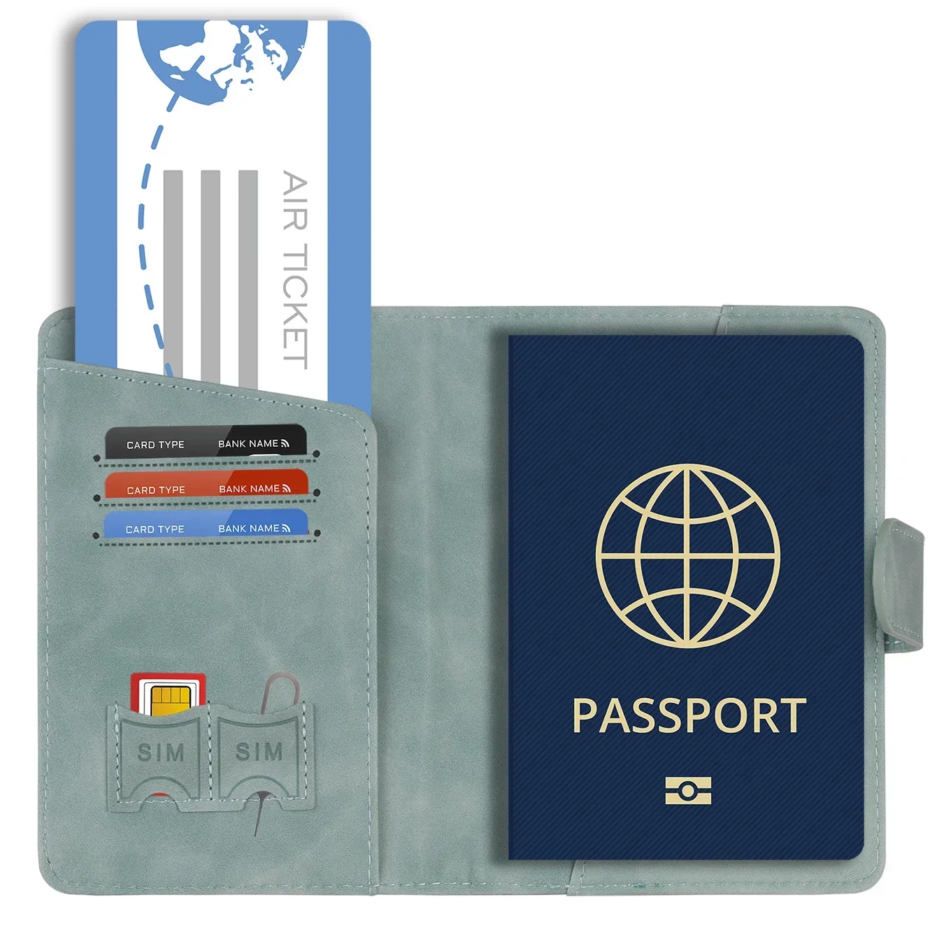 Elegant RFID Blocking Passport Holder Wallet – Luxury PU Leather Travel Accessory