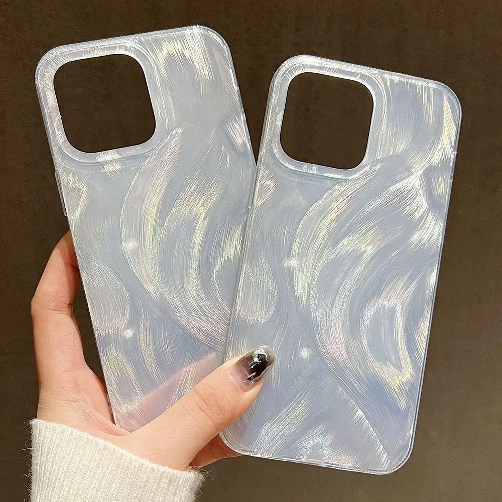Coque de luxe en silicone souple avec dégradé laser argenté pour Samsung Galaxy A55 A35 A34 A06 S23 S24 Ultra A14 A13 A54_voghion.com
