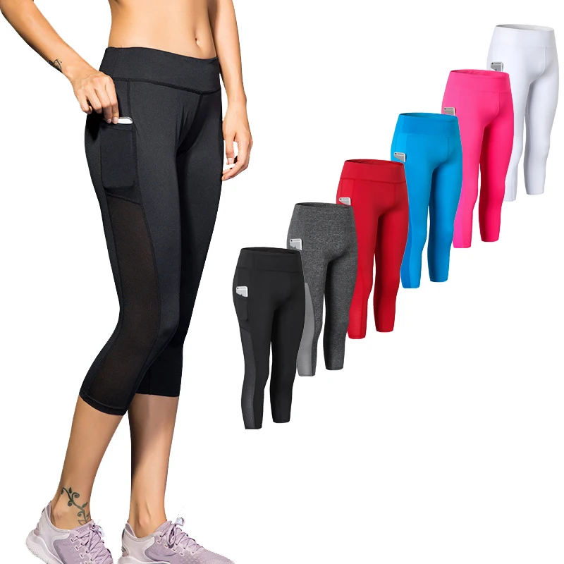 

Fitness Cropped Pants Pilates Workout Tights Female Yoga Sweatpants Running Leggings Push Up Butt Trouser Women Quick Dry Capris