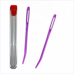 Bent Tip Tapestry Needles for Knitting and Crochet - Yarn Weaving and DIY Sewing Accessories (Set of 2 or 8) (Purple)