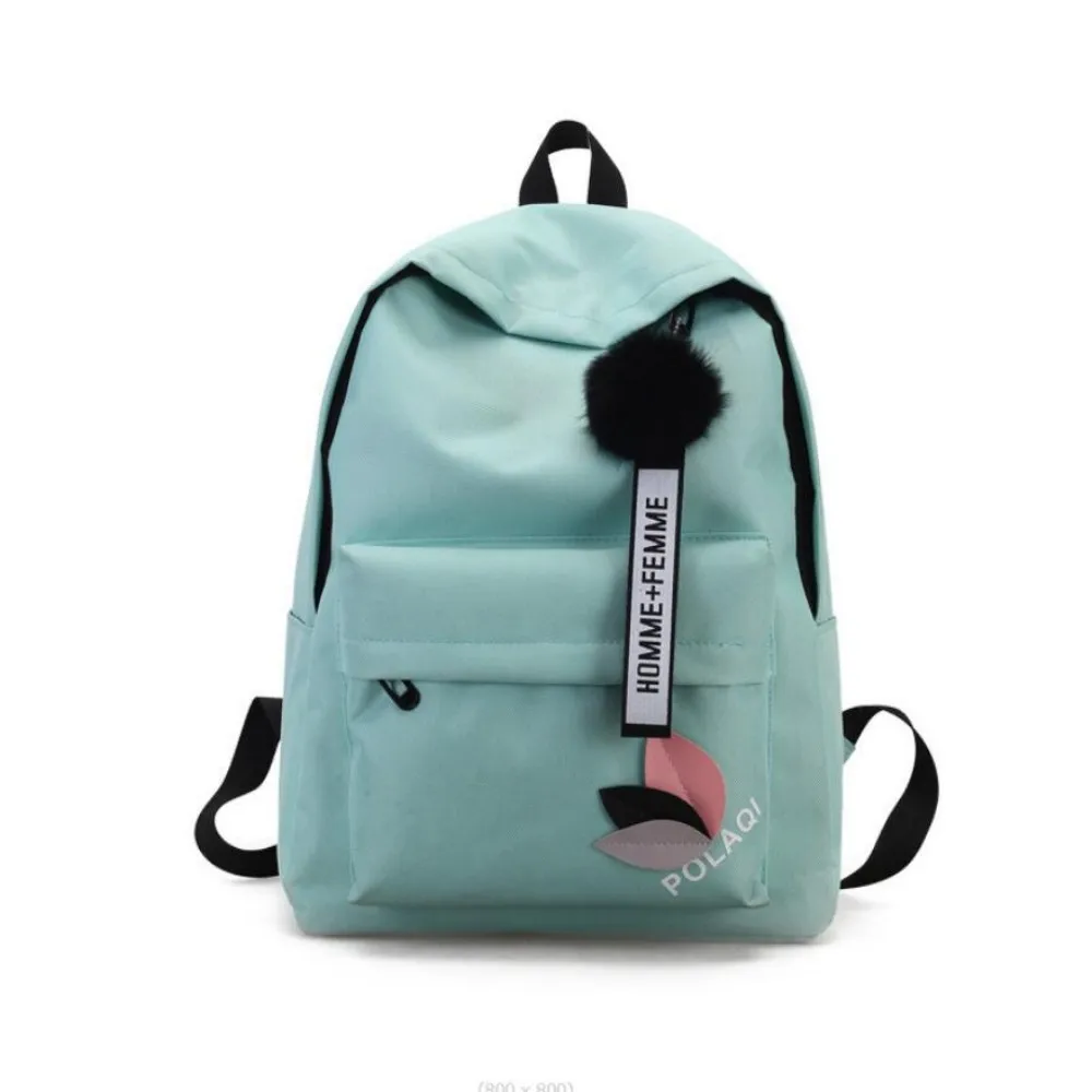 

Women's Backpack Korean Version Solid Canvas Travel Bag Youth Student Backpack