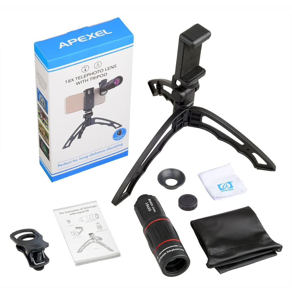 Tripod Apexel 18x Zoom Telephoto Lens APEXEL Telescope Zoom Lens