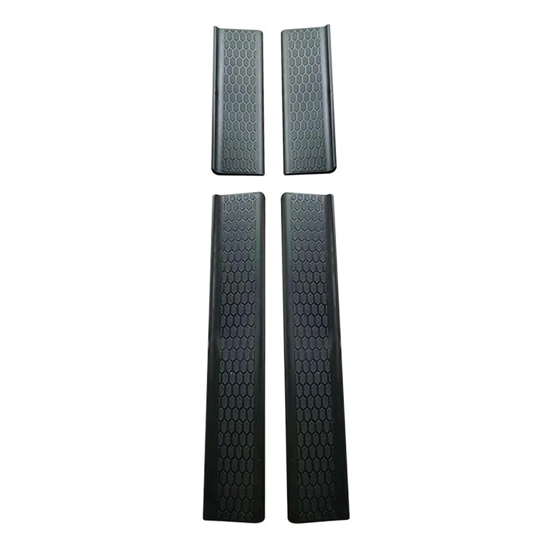 Car Door Sill Guards Protectors Black Front Rear Door Entry Guards Protectors Scuff Plate for Ford Bronco 2021+ 3