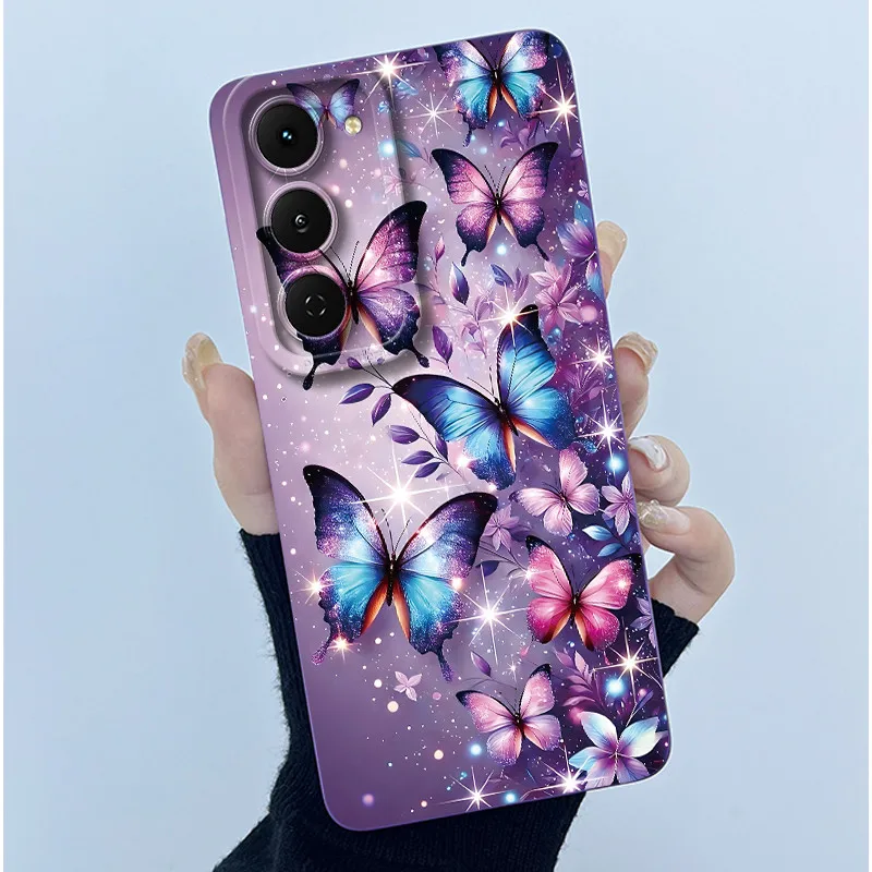 Fashion Simplicity Panda Flower Liquid Silicone Shockproof Soft Phone Case with Lens Protection
