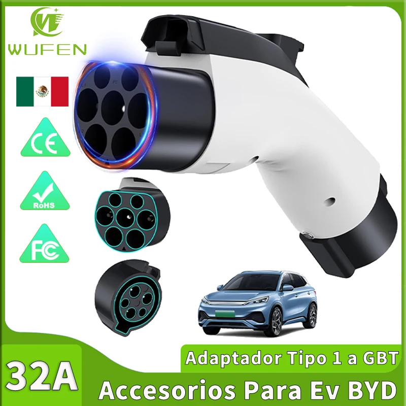 WUFEN Adaptador Tipo 1 a GBT (para Autos con Conector de China como BYD ...