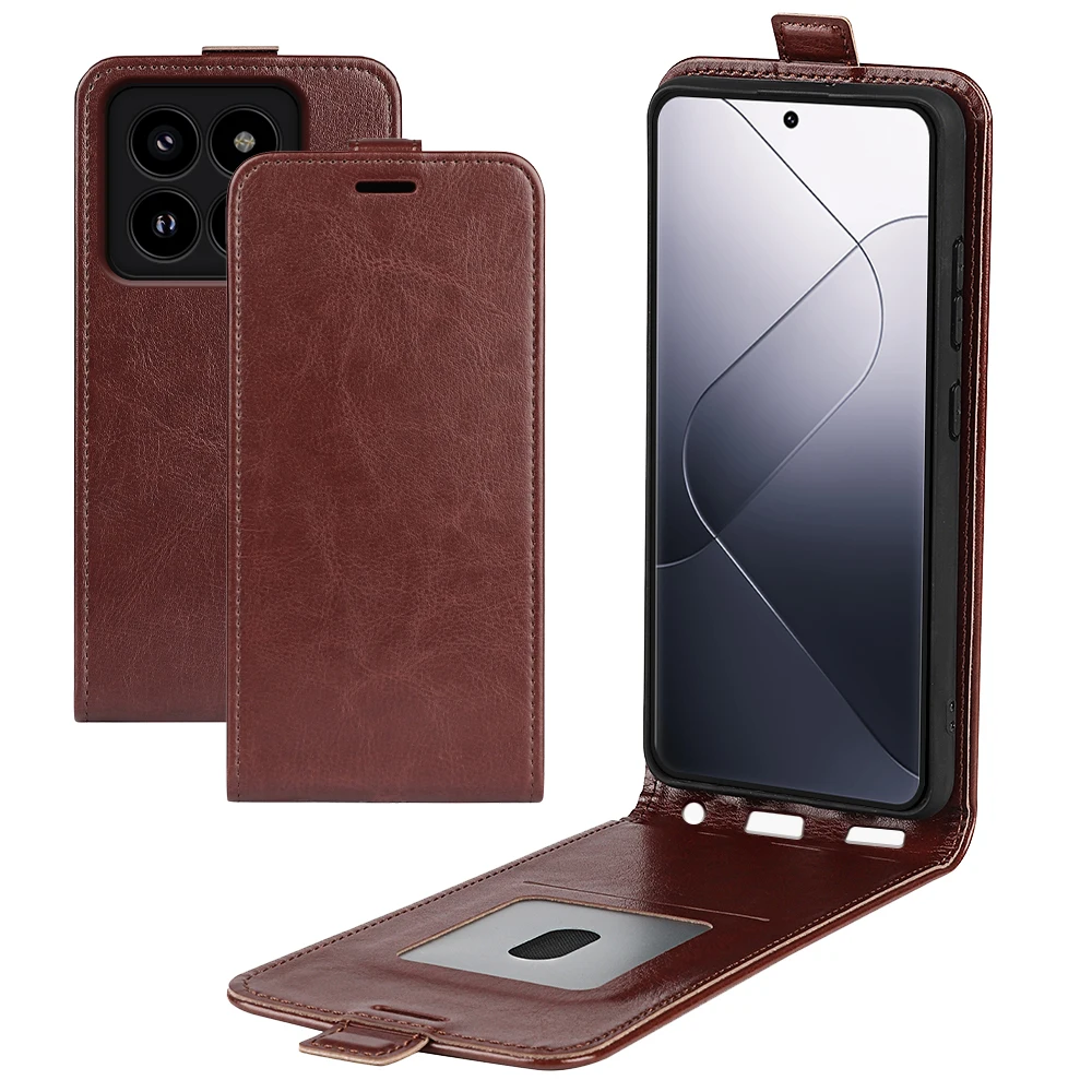 

Чехол-книжка вертикальный для Xiaomi Mi 14 PRO Mi14, роскошный кожаный чехол-книжка в стиле ретро с полным покрытием для Xiaomi Mi 14 Pro, чехлы для телефонов