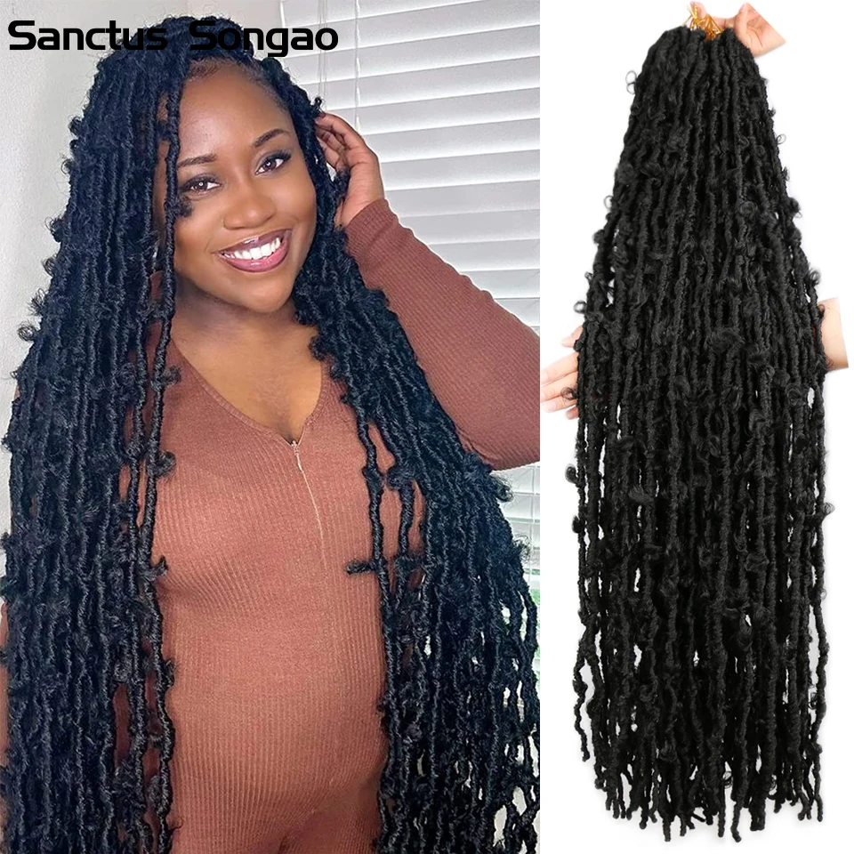 

36 Inch Butterfly Locs Crochet Braids Hair Dreadlocks Synthetic Crochet Braiding Hair Extensions Pre-looped Distressed Hair