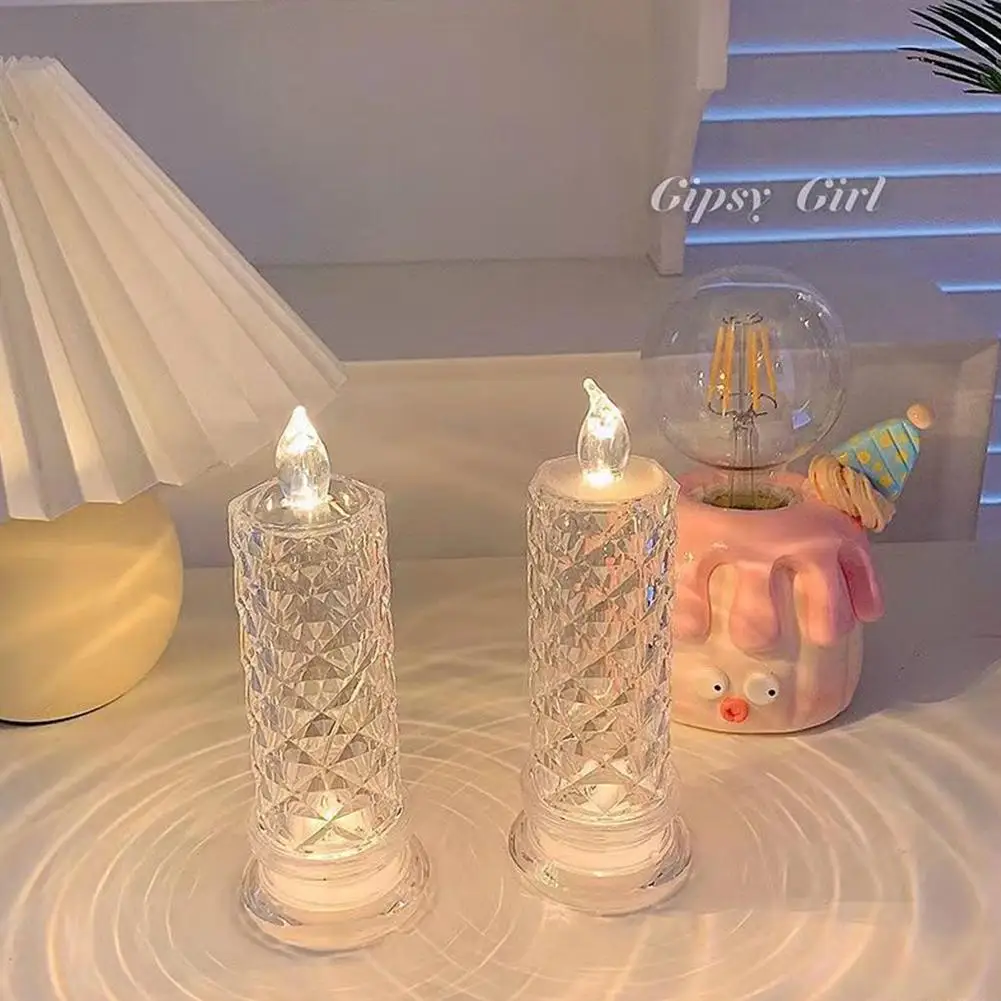 Имитасветильник свечи, креативный прикроватный ночсветильник для спальни, романтическое украшение, настольная лампа в подарок
